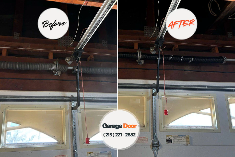 Before and after: garage door repair Orchards, WA